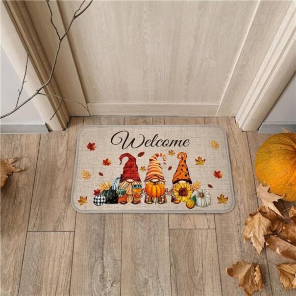 Winter Fall Door Mat‎ Non Slip Farmhouse Welcome Mats 27.6x15.7 Inches - Picture 2 of 7